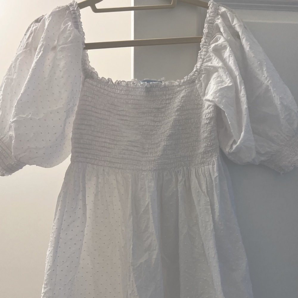 Hill House white eyelet mini dress